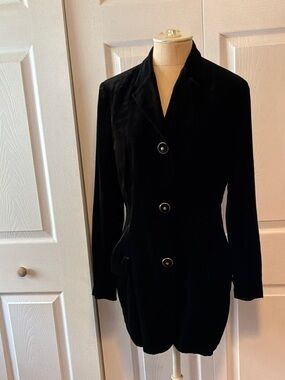 Gianni Versace Black Velvet Tailored Blazer Jacket